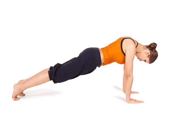 Çekici bir kadın Yoga pose pratik uyum — Stok fotoğraf