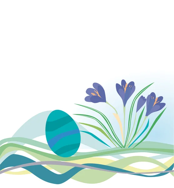 Sfondi floreali con un uovo di Pasqua — Vettoriale Stock