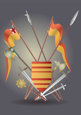 Medieval weapon of junior knight clipart