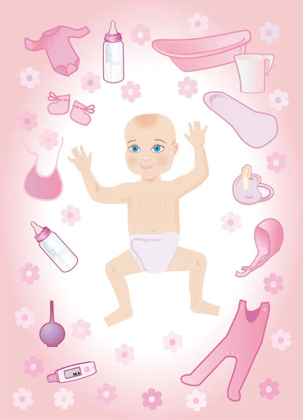 Bebek Kız — Stok Vektör