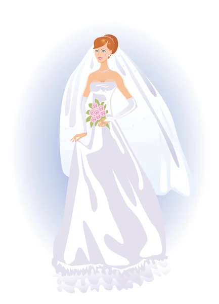 Gyönyörű menyasszonya-nő — Stock Vector