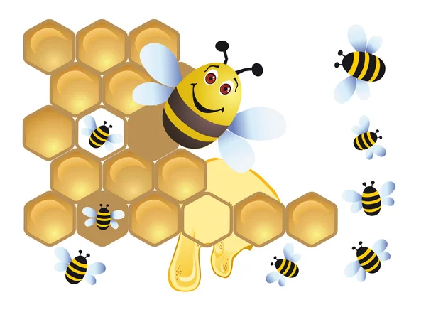 Fröhliche Biene — Stockvektor
