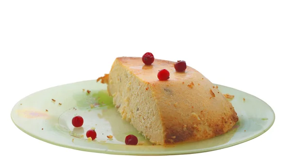 Piece of the curd baked pudding — Stock Photo, Image