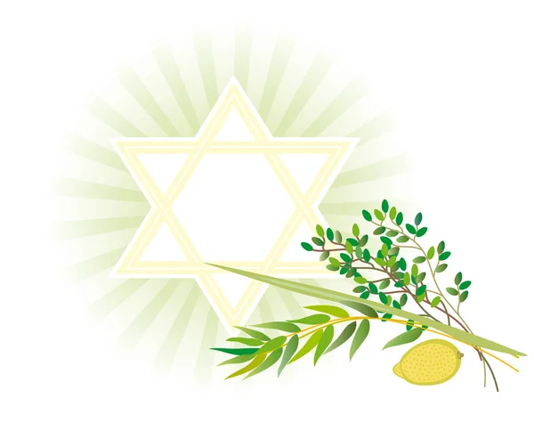 Fiesta judía de sukkot vacaciones — Vector de stock