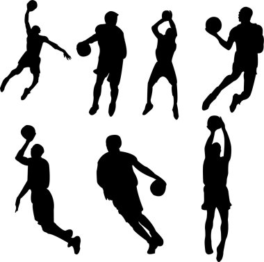 Basketball players clipart