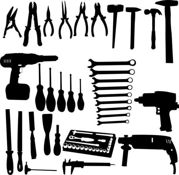 Tools silhouettes — Stock Vector © bojanovic #4043375