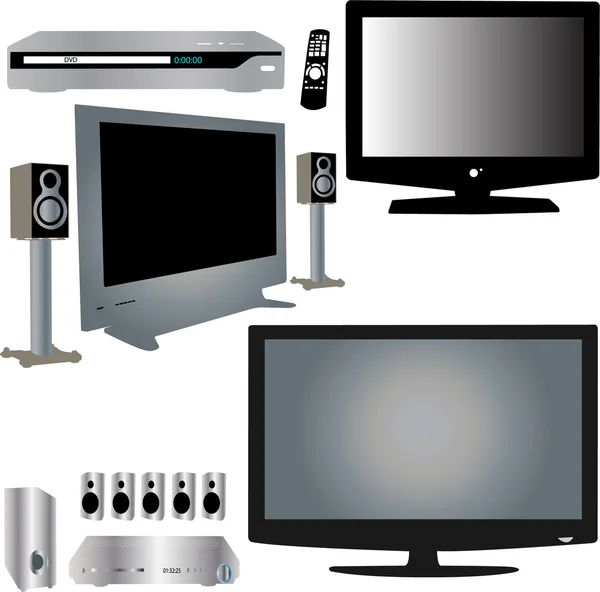 stock vector LCD TV, dvd player