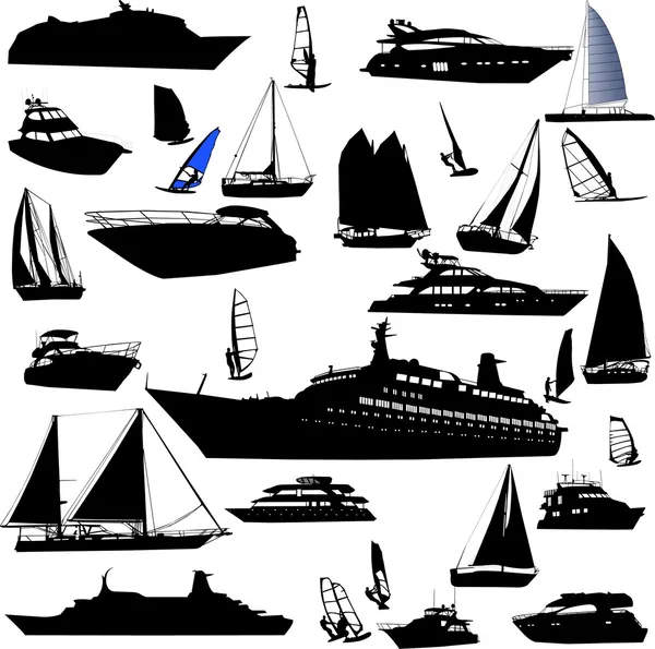 Коллекция морского транспорта — стоковый вектор