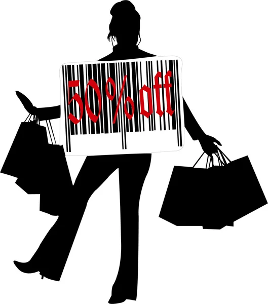 Frau beim Einkaufen — Stockvektor