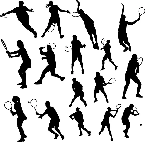 Jogadores de tênis — Vetor de Stock