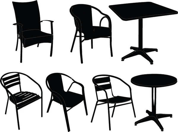 Sedie e tavoli illustrazione — Vettoriale Stock