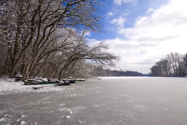 Vinter sjö landskap — Stockfoto