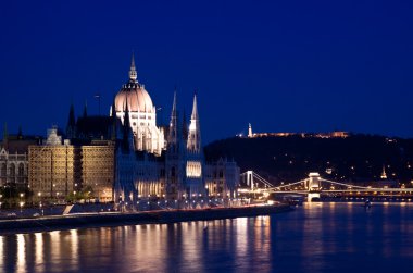 Budapeşte-Macaristan 'da gece ışıkları