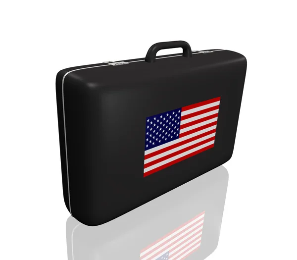 Koffer amerikanische Flagge — Stockfoto
