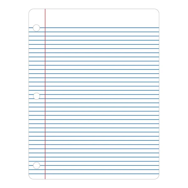 Notebook Paper Illustration — Stock Vector