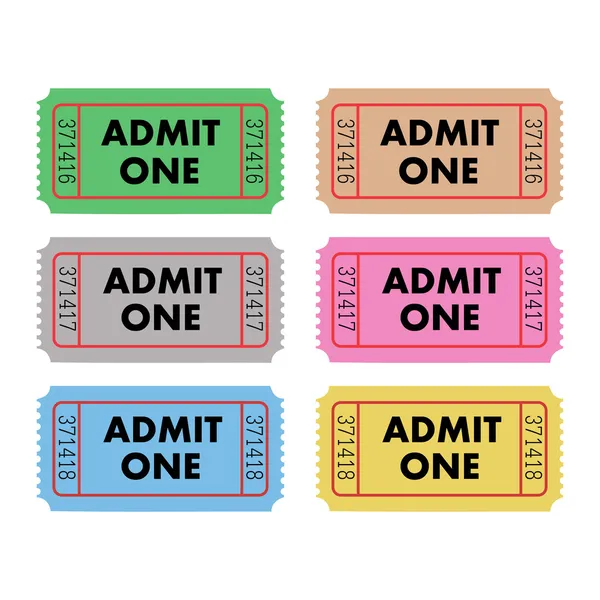 Admit One Tickets — Stock Vector