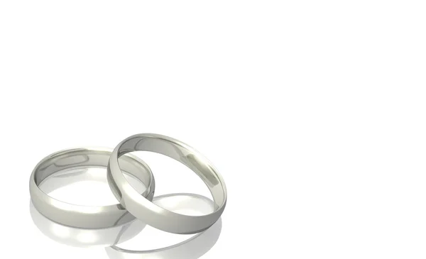Silver Wedding rings — Stock Photo, Image