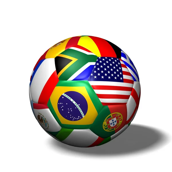 Bandeiras de bola de futebol — Fotografia de Stock