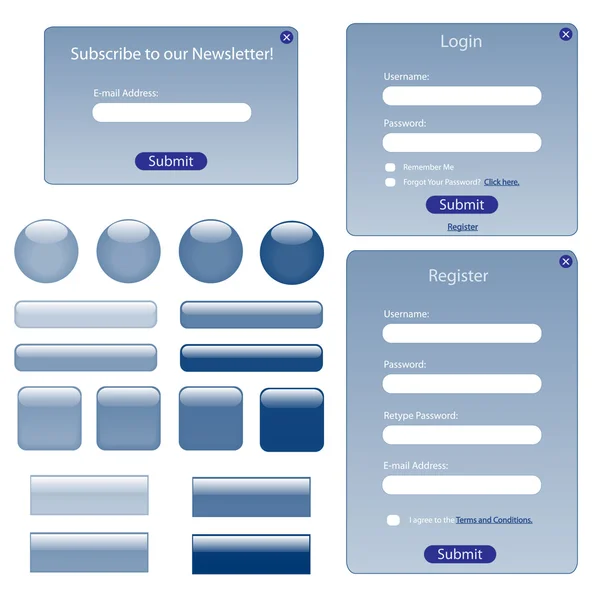 Modèle de Web bleu — Image vectorielle
