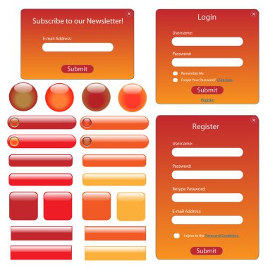 Red and Orange Web Template clipart