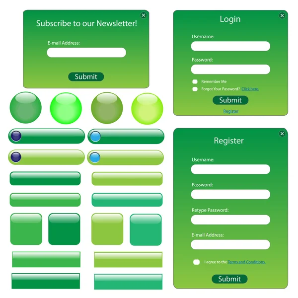 Grön webbmall — Stock vektor