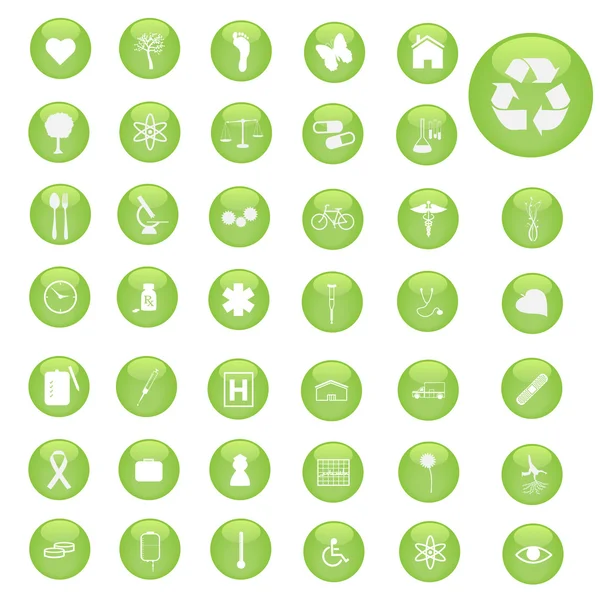 Зеленые кнопки — стоковый вектор