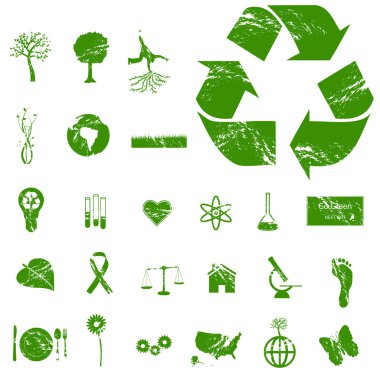 Grunge Eco Icons clipart