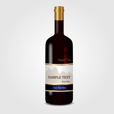 şarap şişesi illüstrasyonu