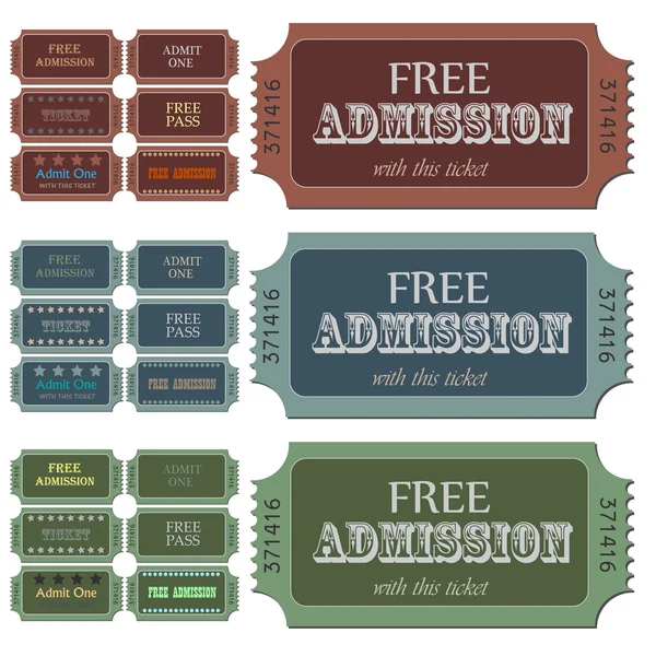 Admission Tickets — Stock Vector