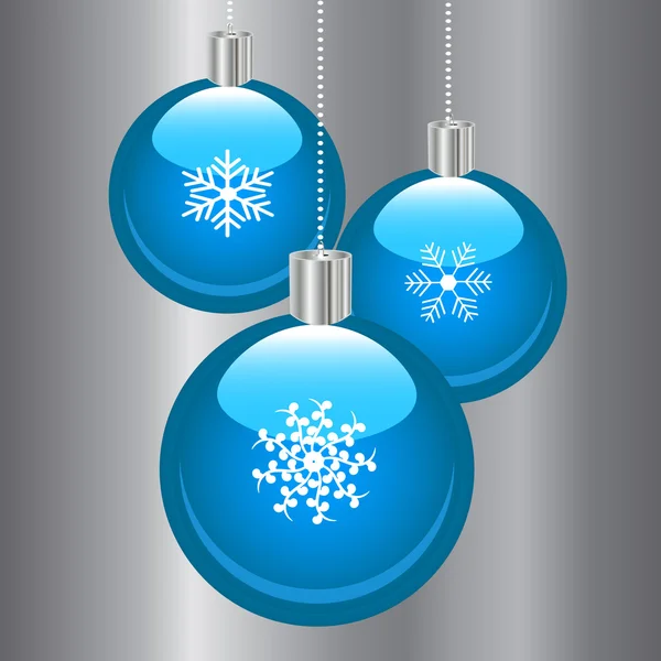 Blue Christmas Ornaments — Stock Vector