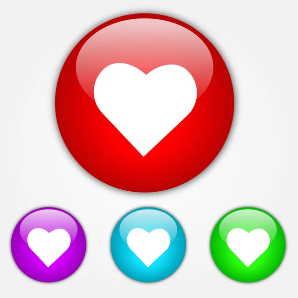 Boutons cardiaques — Image vectorielle