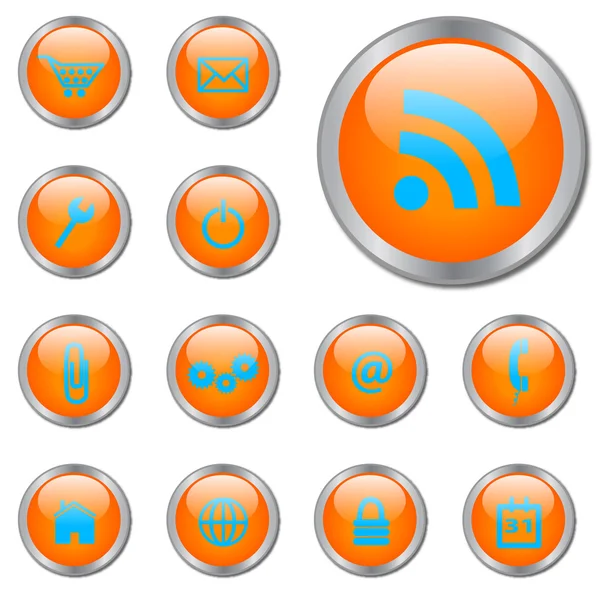 Botones web naranja — Vector de stock