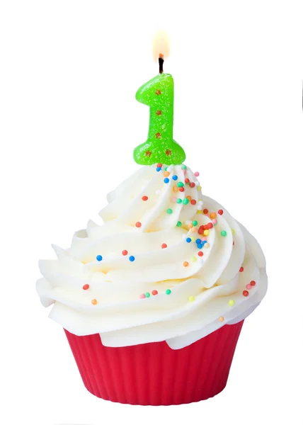 Primer cumpleaños cupcake —  Fotos de Stock
