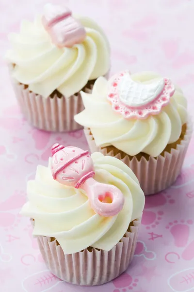 Cupcakes voor een babyshower Rechtenvrije Stockfoto's