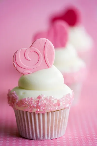 バレンタインのカップケーキ ロイヤリティフリーのストック画像