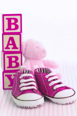 Pink baby shoes clipart