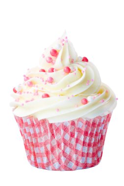 Pink and white cupcake clipart