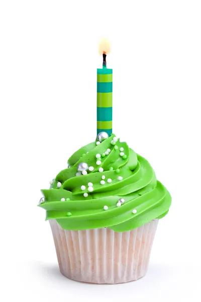 Verjaardagscupcake — Stockfoto
