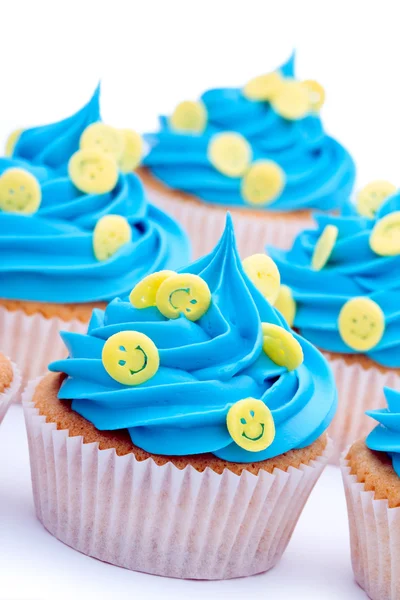Cupcakes wajah senyum — Stok Foto