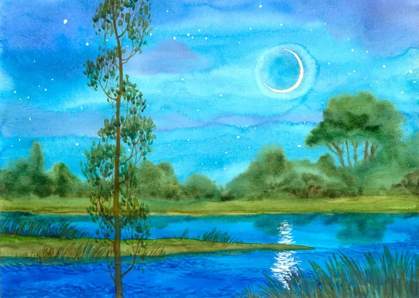 Night on the River — Stock Image Night on the River Stock Image