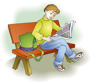 Reading child clipart