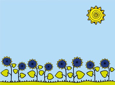 Frame of sunflowers clipart