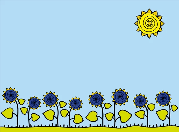 Bingkai bunga matahari - Stok Vektor