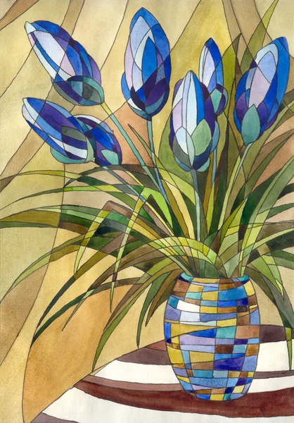 Abstrakt blommor i en vas — Stockfoto