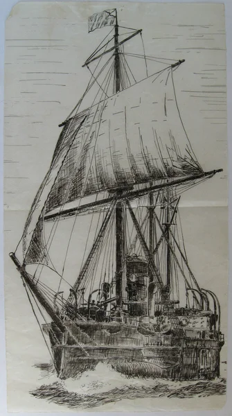 Рисунок морского судна . — стоковое фото