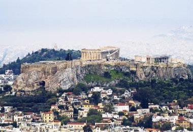 A view of Athens with the Acropolis clipart