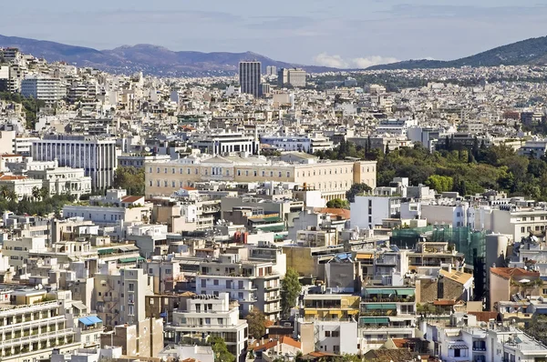Visa Aten med grekiska parlamentet — Stockfoto