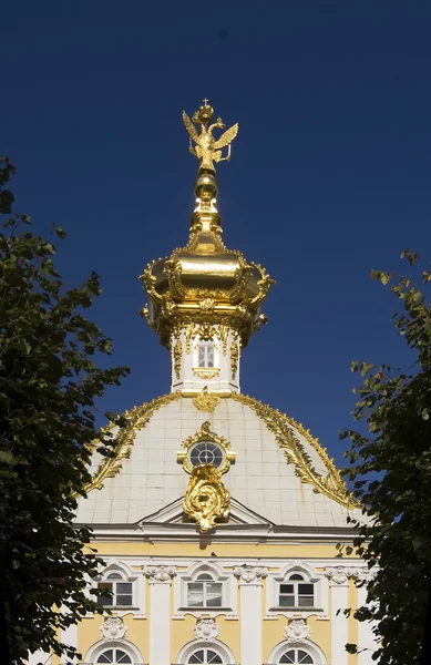 大きな宮殿キュポラの頂上にロシア帝国記号 — ストック写真