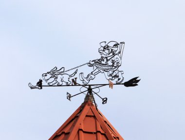 Weather vane in the village clipart