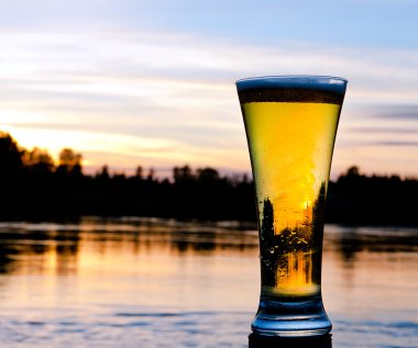 Sunset beer clipart